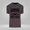 Grey t-shirt with “I Have Two Titles, Mum and Shield Maiden and I Rock Them Both” vinyl design in black.