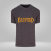 Grey t-shirt with “Bearded Bastard” vinyl design in Gold.