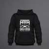 Black hoodie with “I Have Two Titles, Mum and Shield Maiden and I Rock Them Both” vinyl design in white.
