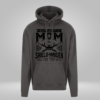 Grey hoodie with “I Have Two Titles, Mum and Shield Maiden and I Rock Them Both” vinyl design in black.