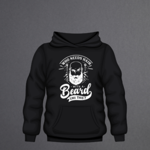 Who needs hair with a beard like this Hoodie in black