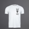 White t-shirt featuring The Bearded Viking skull logo in black vinyl.