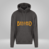 Grey hoodie with “Bearded Bastard” vinyl design in Gold